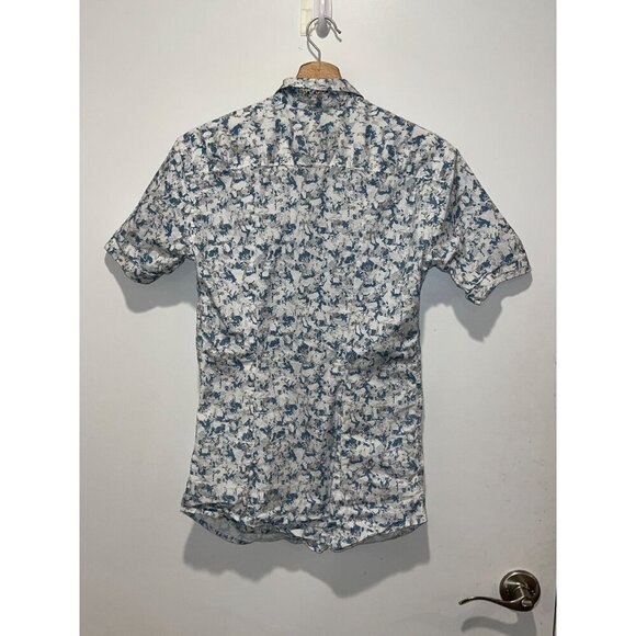 Robert Graham Blue Hagerman Classic Short Sleeve Button-Up Shirt Men's Size M - Picture 4 of 9